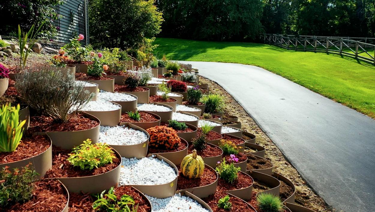 Hillside Planter Options for Landscaping on a Hill | Dirt Locker®, image size:1250x706