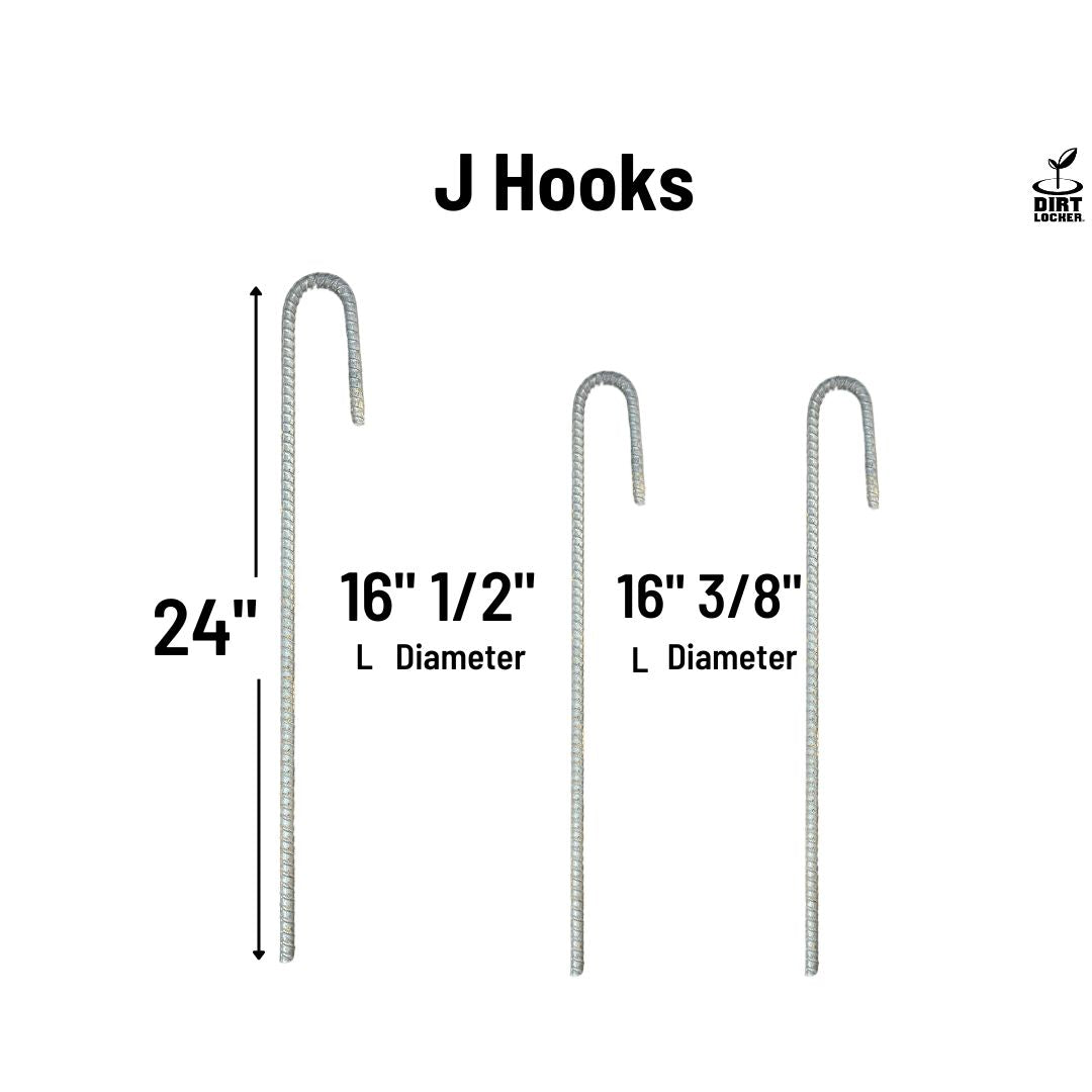 J Hook Rebar Ground Stakes | 10 Pack